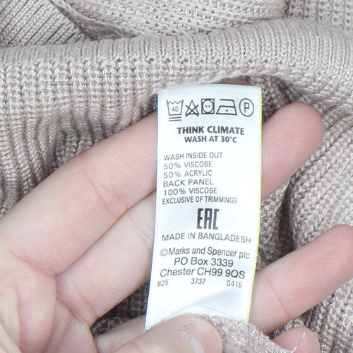 Marks and Spencer Per Una Women’s Beige Long Sleeve Pullover Jumper Size 16