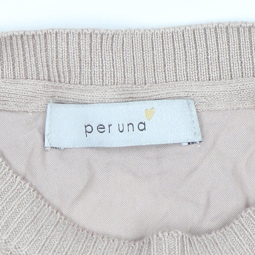 Marks and Spencer Per Una Women’s Beige Long Sleeve Pullover Jumper Size 16