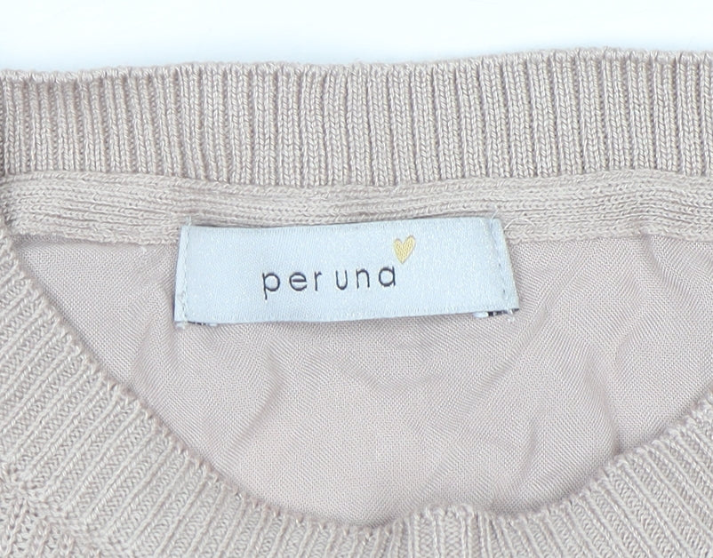 Marks and Spencer Per Una Women’s Beige Long Sleeve Pullover Jumper Size 16