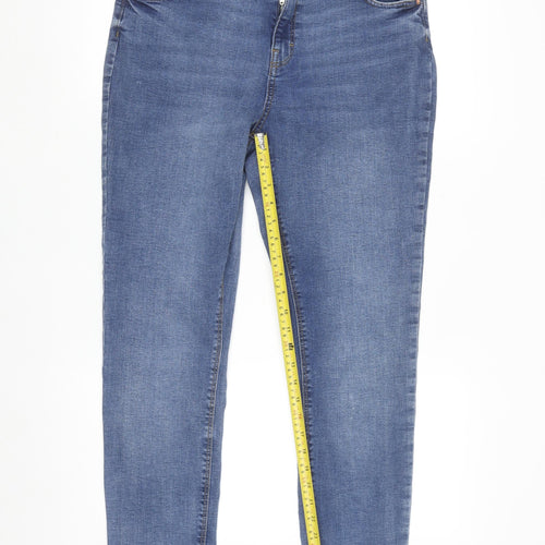 Primark Women Blue High Waist Skinny Jeans Size 16 Stretch Denim
