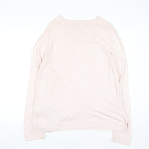 Marks and Spencer Women’s Pale Pink Cotton Blend Crew Neck Jumper Size 18