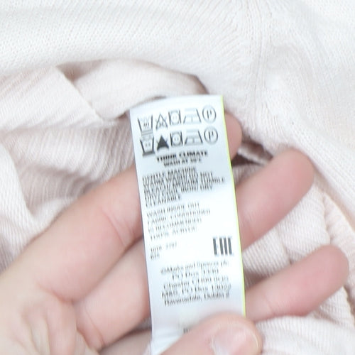 Marks and Spencer Women’s Pale Pink Cotton Blend Crew Neck Jumper Size 18