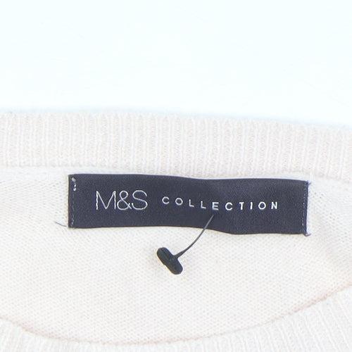 Marks and Spencer Women’s Pale Pink Cotton Blend Crew Neck Jumper Size 18