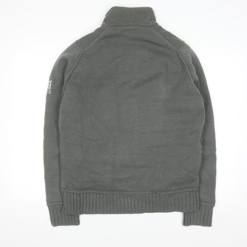 Diesel Men’s Grey Full Zip Knit Jumper Size M Lined High Neck