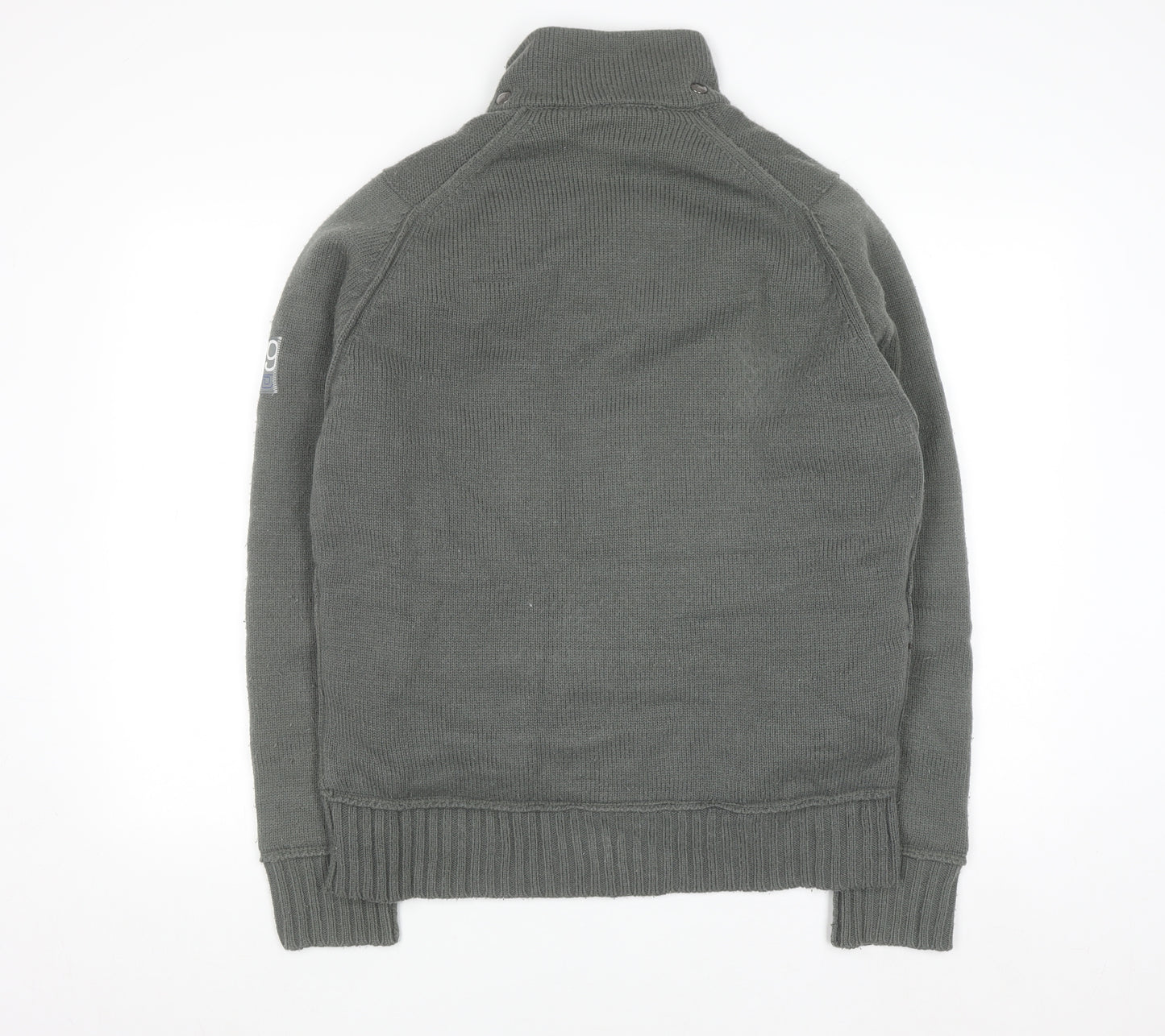 Diesel Men’s Grey Full Zip Knit Jumper Size M Lined High Neck