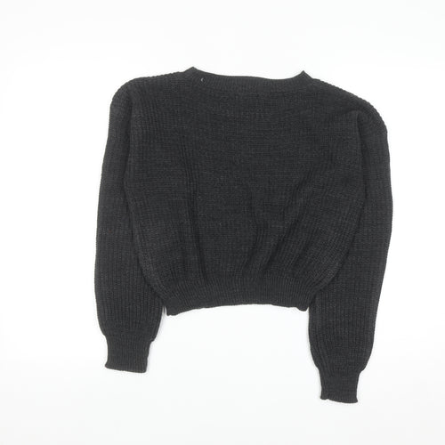boohoo Women Grey Chunky-Knit Pullover Jumper M/L