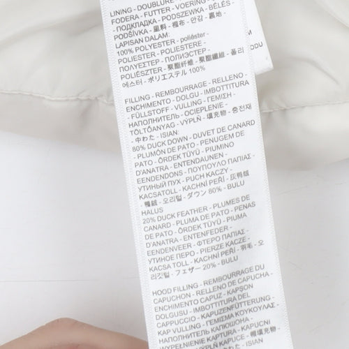 Levi's Women's White Long Puffer Down Coat Size S Hooded Winter Jacket