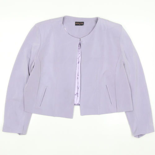 Anna Rose Women Purple Size 18 Cropped Suit Jacket Lined Blazer