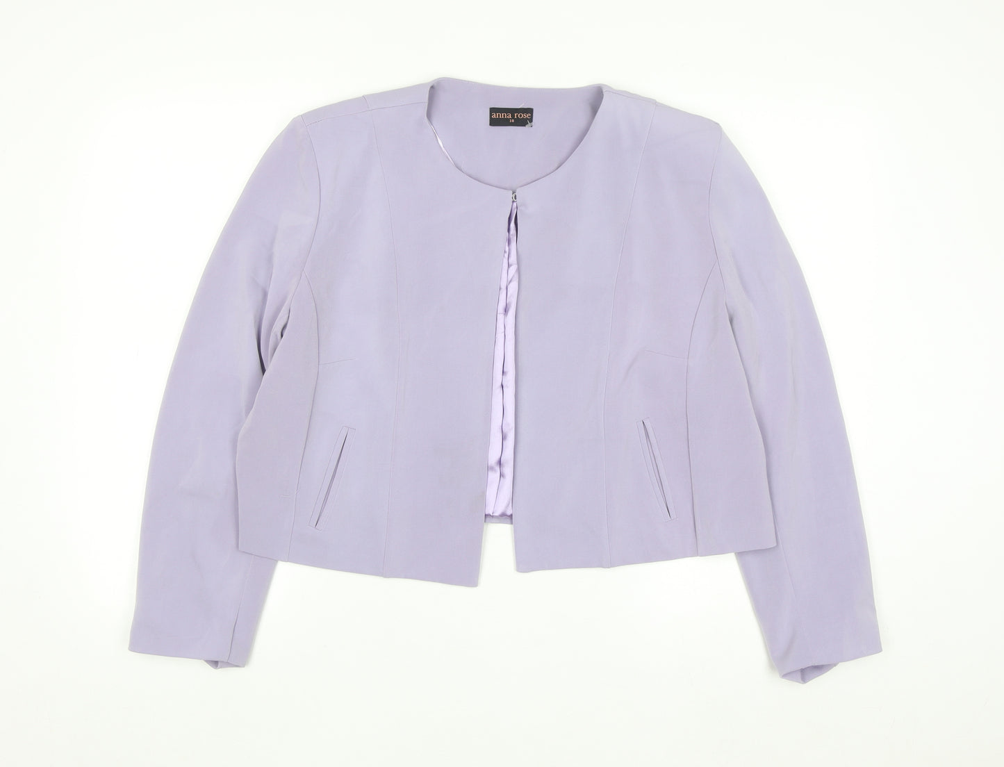 Anna Rose Women Purple Size 18 Cropped Suit Jacket Lined Blazer