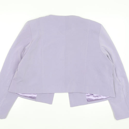 Anna Rose Women Purple Size 18 Cropped Suit Jacket Lined Blazer