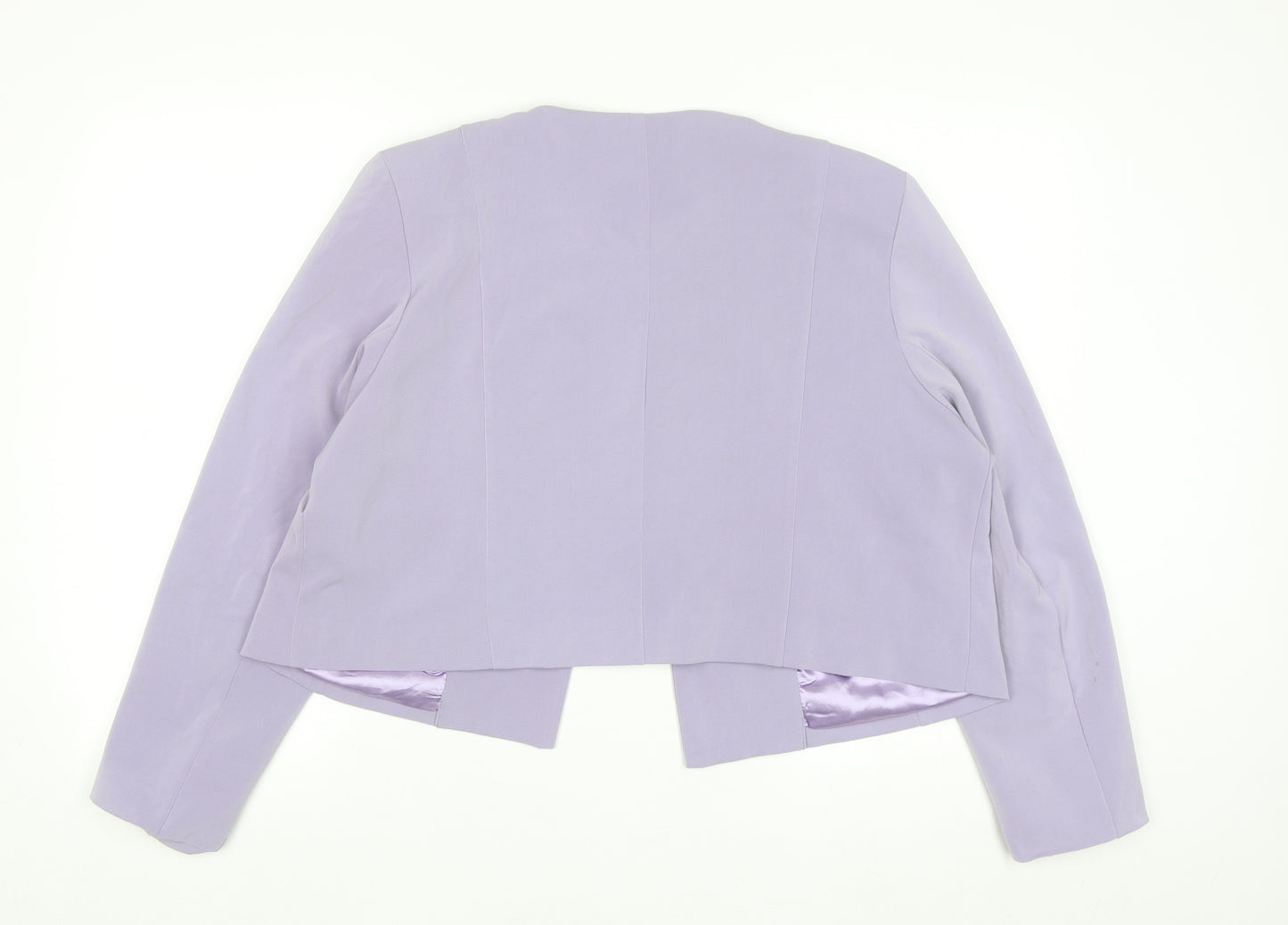 Anna Rose Women Purple Size 18 Cropped Suit Jacket Lined Blazer