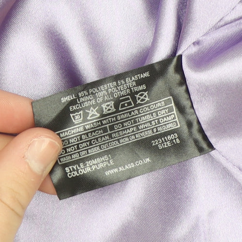 Anna Rose Women Purple Size 18 Cropped Suit Jacket Lined Blazer
