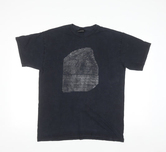 The British Museum Men's Black Cotton Graphic T-Shirt Size L