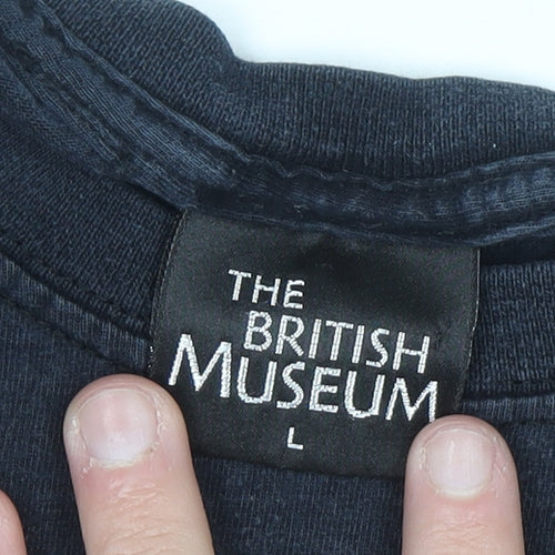 The British Museum Men's Black Cotton Graphic T-Shirt Size L