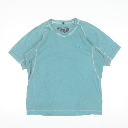 Fat Face Men’s Green V-Neck Cotton T-Shirt Size S Casual