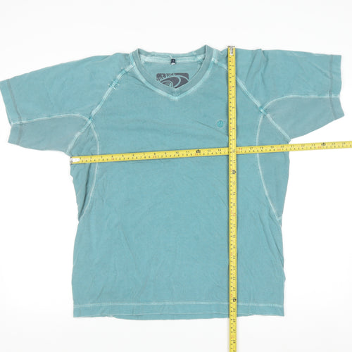 Fat Face Men’s Green V-Neck Cotton T-Shirt Size S Casual