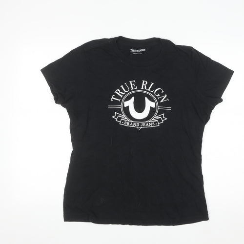 True Religion Women's Black XL Logo Cotton T-Shirt