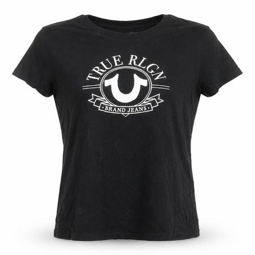 True Religion Women's Black XL Logo Cotton T-Shirt
