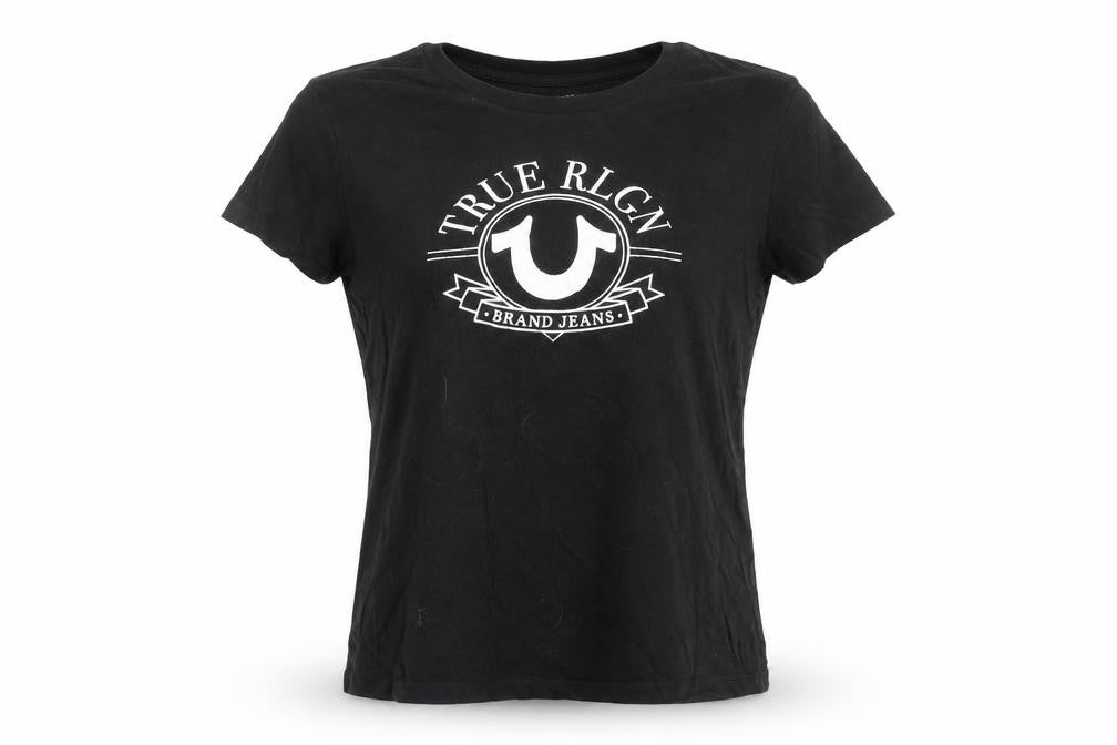 True Religion Women's Black XL Logo Cotton T-Shirt