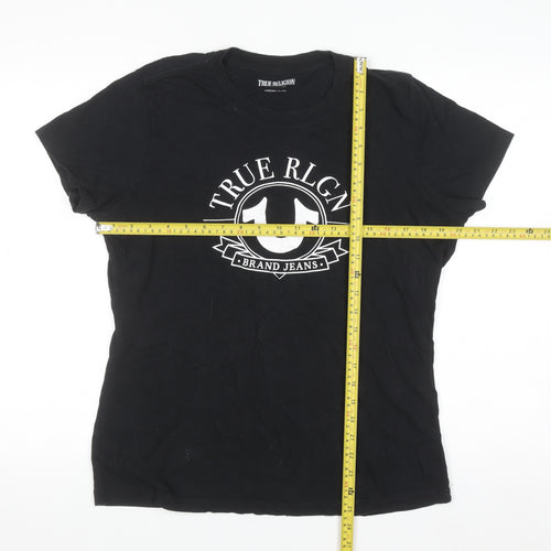 True Religion Women's Black XL Logo Cotton T-Shirt