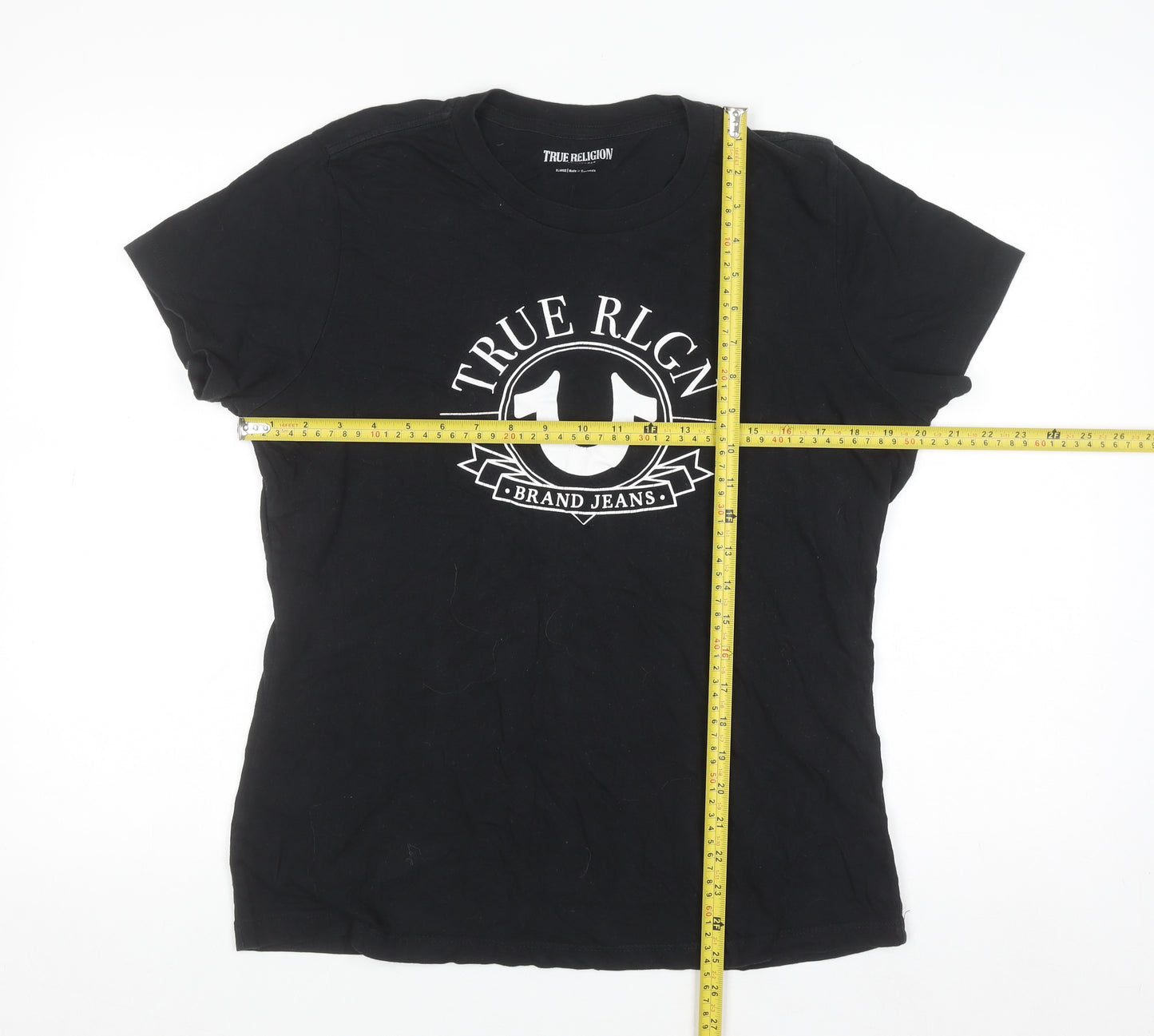 True Religion Women's Black XL Logo Cotton T-Shirt