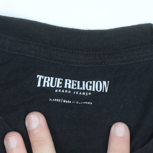 True Religion Women's Black XL Logo Cotton T-Shirt