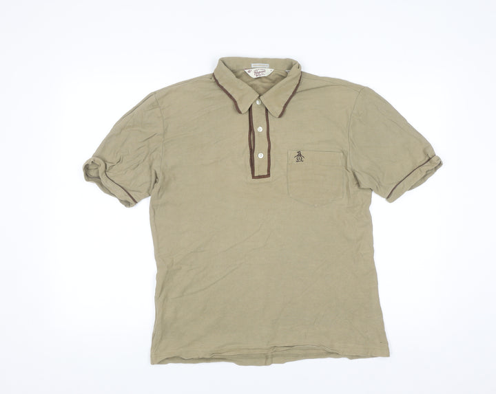 Original Penguin Men's Beige Heritage Slim Fit Polo Shirt Size M