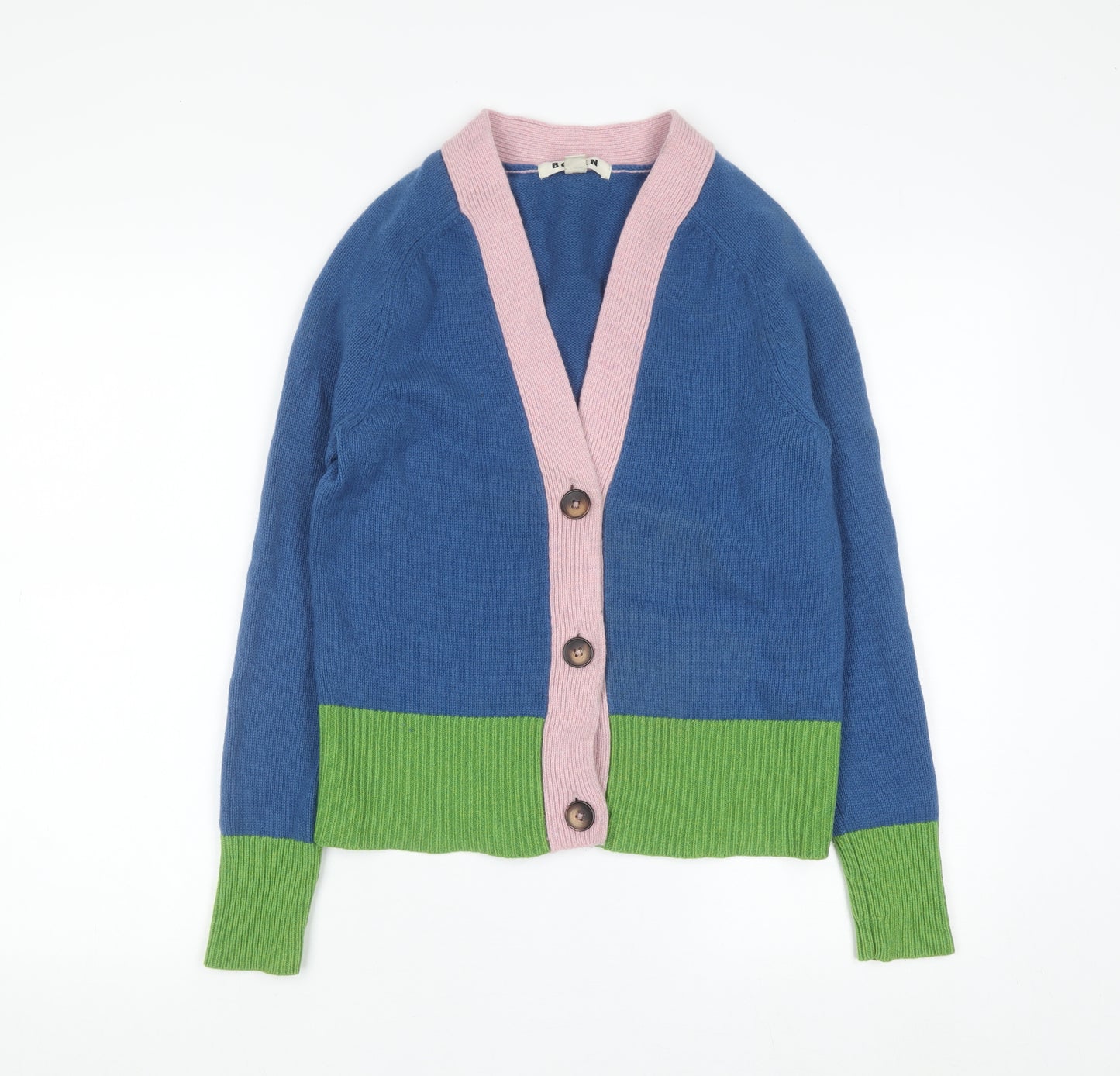 Boden Women’s Multicoloured Wool Cardigan Blue Pink Green Size S