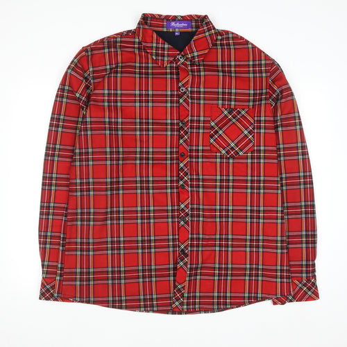 Ballantrae Men’s Red Plaid Button-Up Flannel Shirt XL