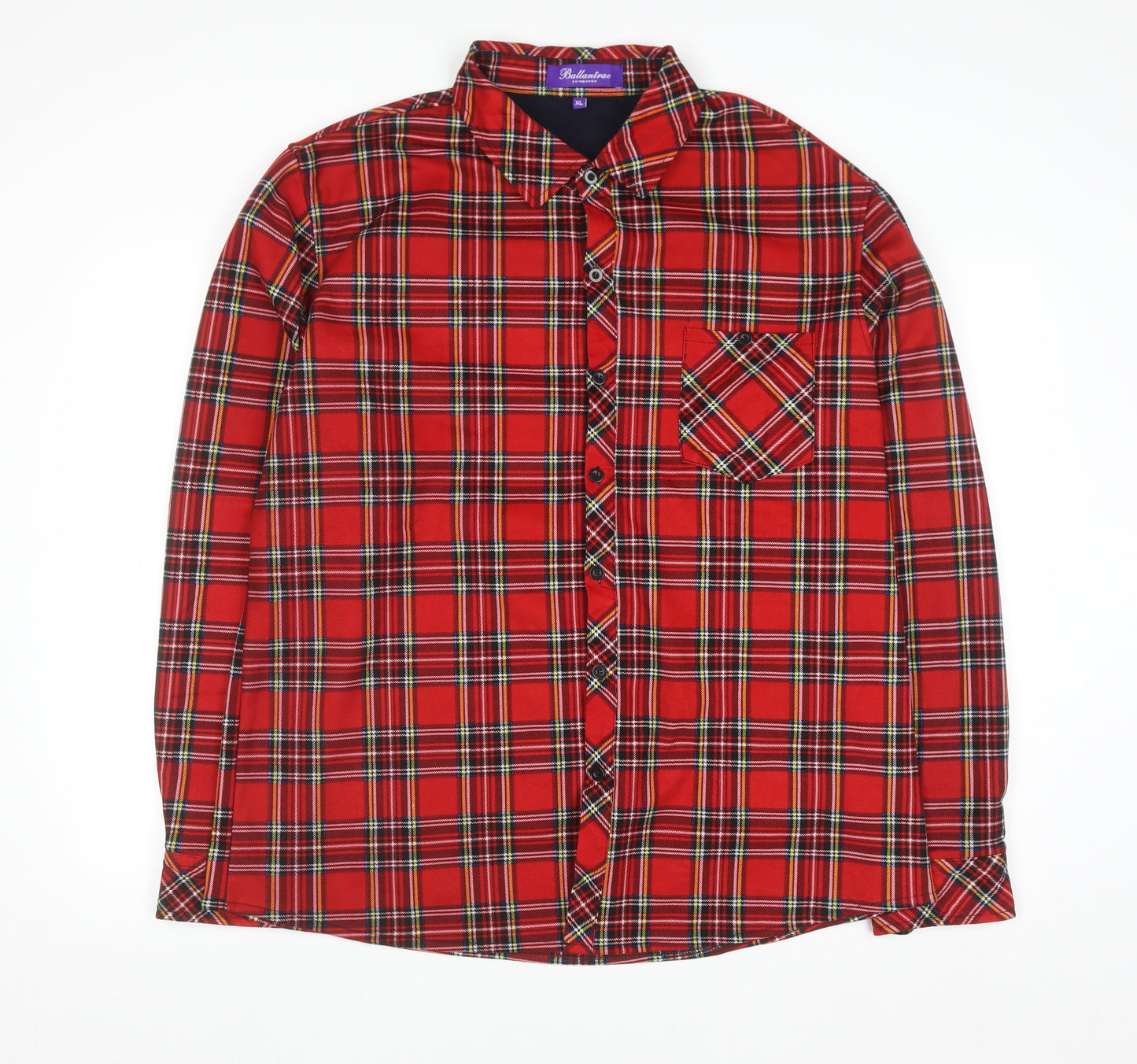 Ballantrae Men’s Red Plaid Button-Up Flannel Shirt XL