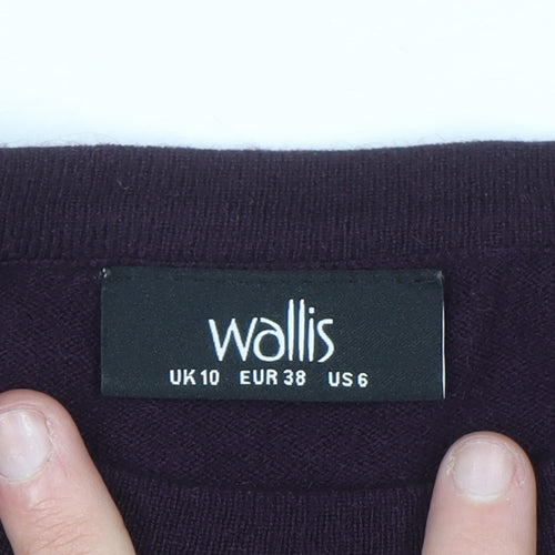 Wallis Womens Purple Beaded Shoulder Jumper UK 10