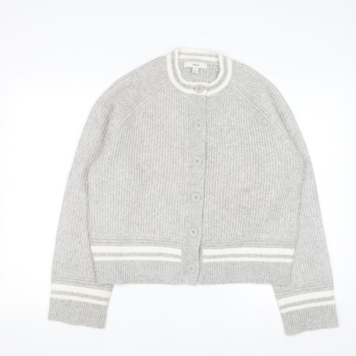 Marks and Spencer Womens Grey Chunky Knit Button Cardigan M