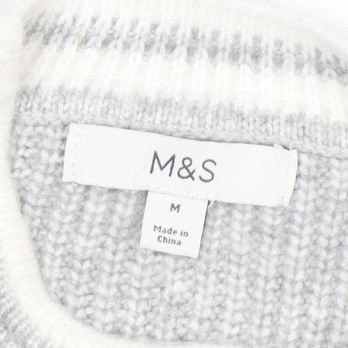 Marks and Spencer Womens Grey Chunky Knit Button Cardigan M