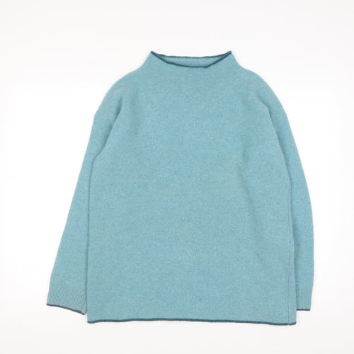 Celtic & Co. Women's Blue Wool High Neck Jumper Size S