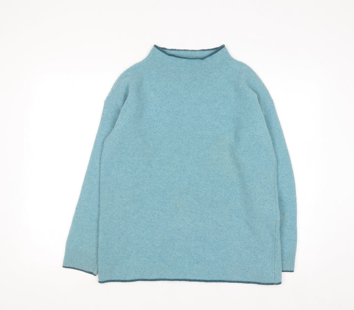 Celtic & Co. Women's Blue Wool High Neck Jumper Size S
