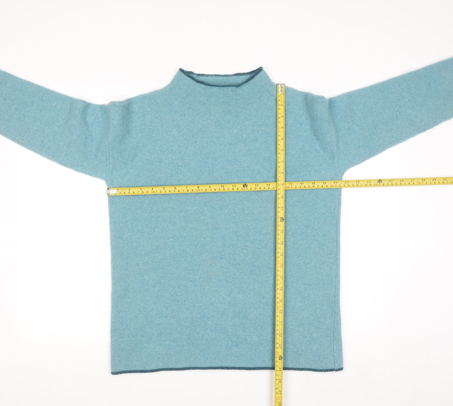 Celtic & Co. Women's Blue Wool High Neck Jumper Size S