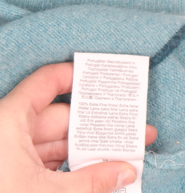 Celtic & Co. Women's Blue Wool High Neck Jumper Size S