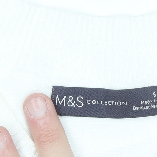 Marks and Spencer Women’s Multicoloured Stripe V-Neck Cotton Jumper S