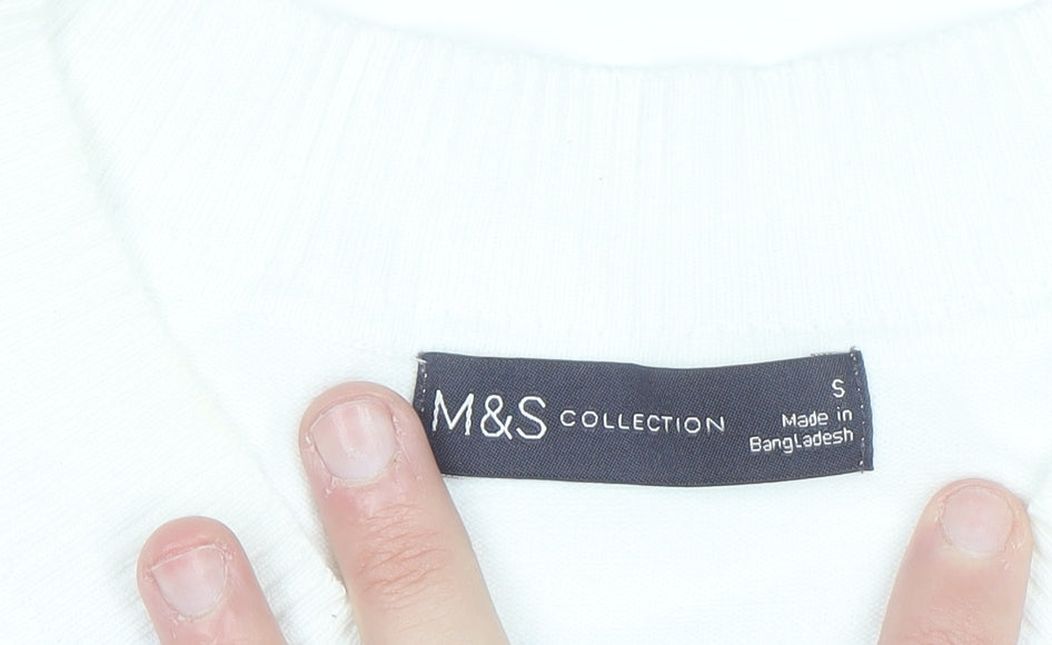 Marks and Spencer Women’s Multicoloured Stripe V-Neck Cotton Jumper S