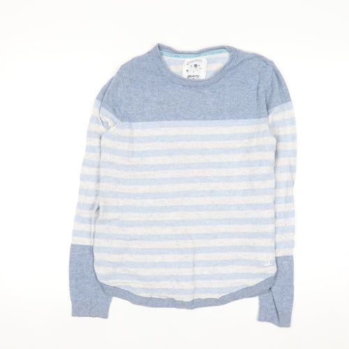 Debenhams Mantaray Womens Blue Striped Crew Neck Jumper Size 12
