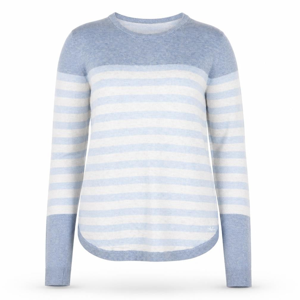 Debenhams Mantaray Womens Blue Striped Crew Neck Jumper Size 12