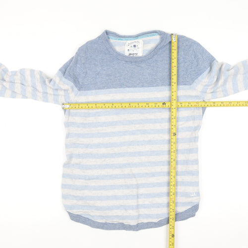 Debenhams Mantaray Womens Blue Striped Crew Neck Jumper Size 12