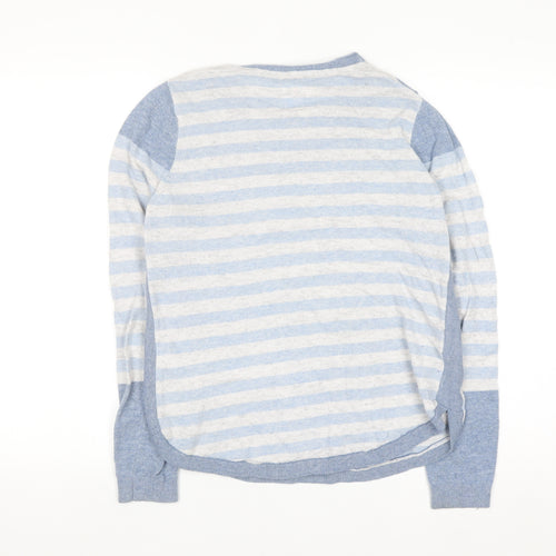 Debenhams Mantaray Womens Blue Striped Crew Neck Jumper Size 12