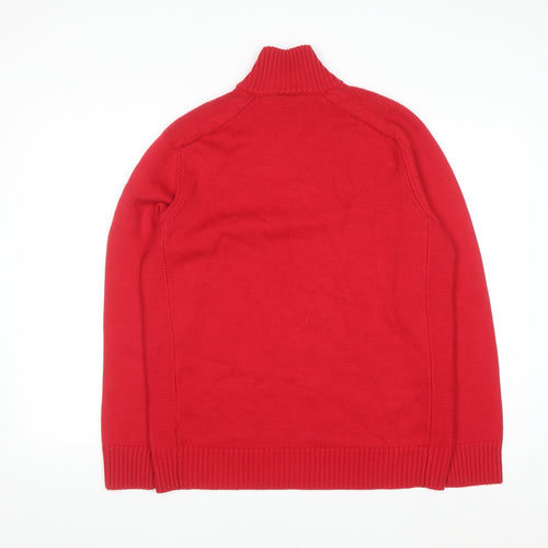 Rossignol Men’s Red Merino Wool Half Zip Ski Jumper L