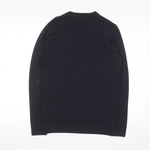 Marks and Spencer Men's Blue XS Christmas Bear Knit Jumper