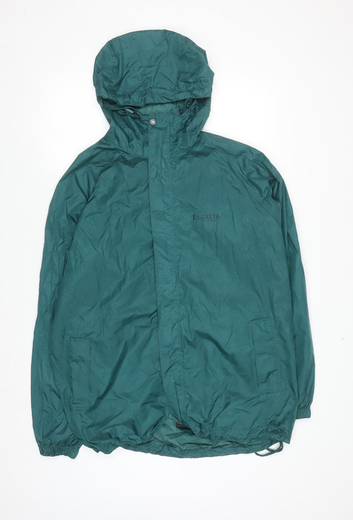 Regatta Men's Green Waterproof Hooded Rain Jacket L 42in Outdoor