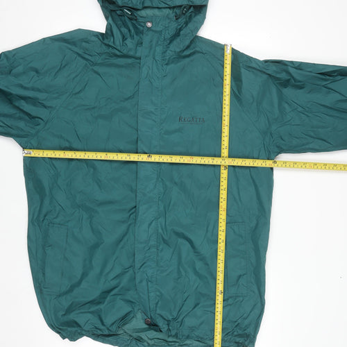 Regatta Men's Green Waterproof Hooded Rain Jacket L 42in Outdoor