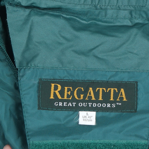 Regatta Men's Green Waterproof Hooded Rain Jacket L 42in Outdoor