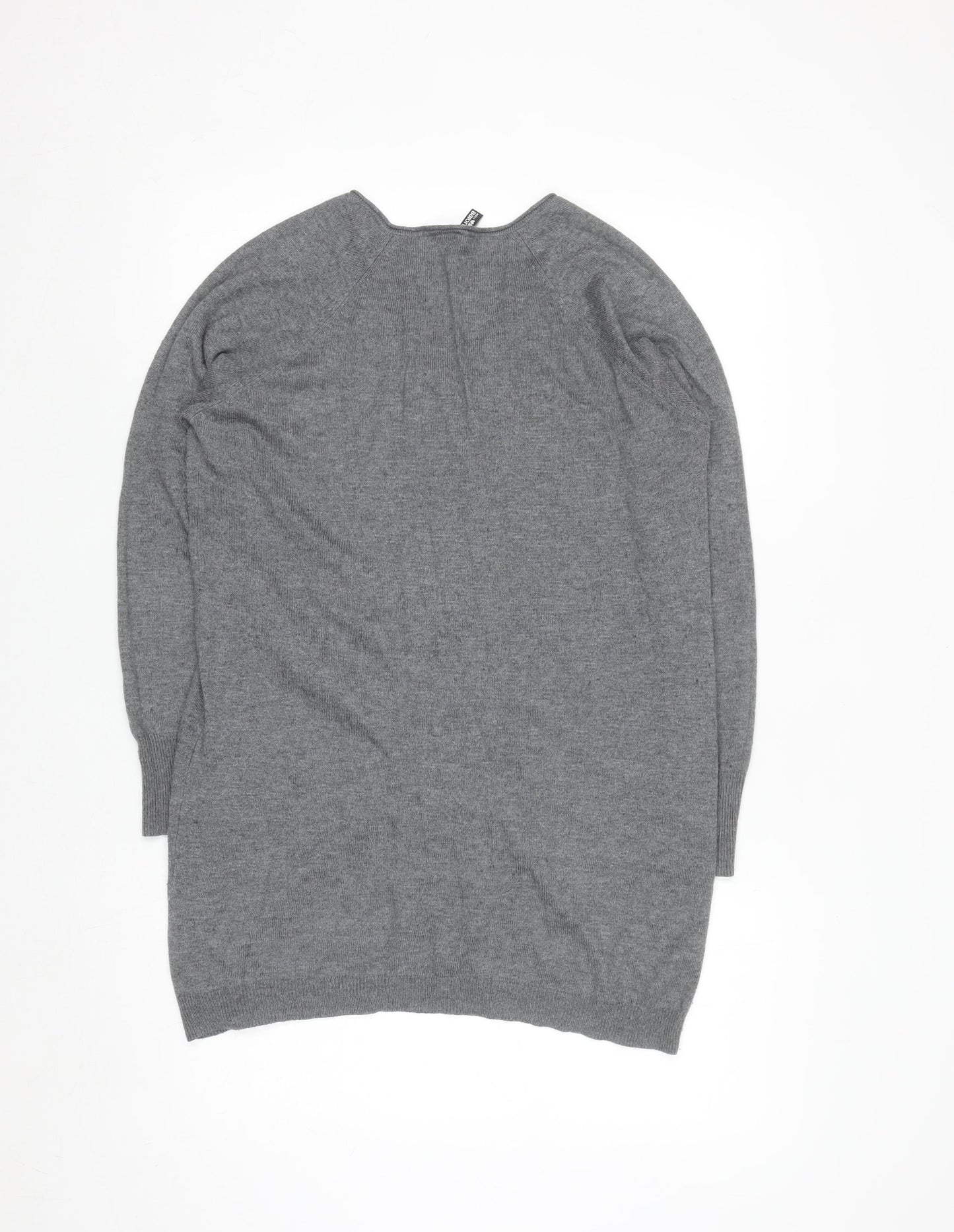 Miss Baron Women’s Grey V-Neck Long Sleeve Pullover Jumper M