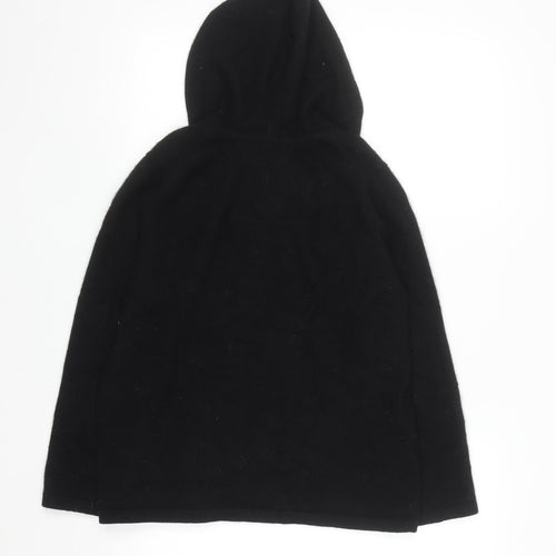 Pure Collection Women Black Size 16 Cashmere Pullover Hoodie